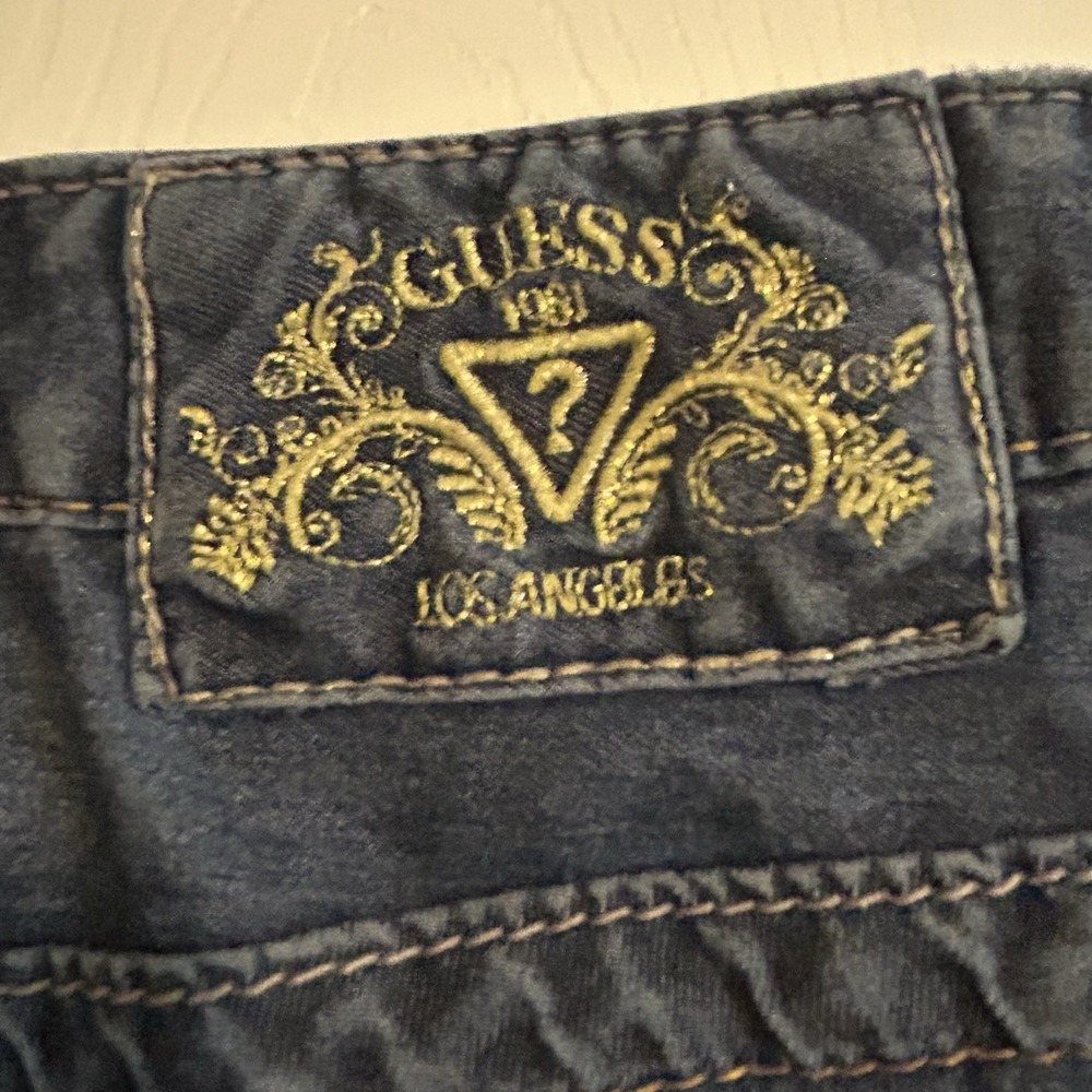 Guess Jeans Womens 34 Straight Y2K Denim Mid Rise Embroidered Pocket Retro Ankle - Picture 6 of 9